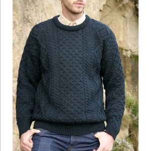 Aran Crafts Made in Ireland Wool Sweater, Charcoal, Size M, NWT